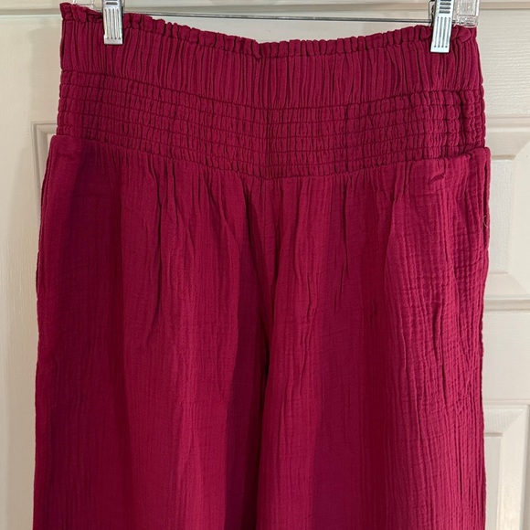 EUC Athropologie High Rise Elastic Waist Wide Leg Cotton Gauze Pants Sz M - Picture 3 of 9